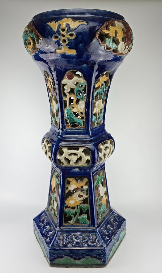 Image 1 of Columna china shiwan, antigüedades chinas, mesa auxiliar