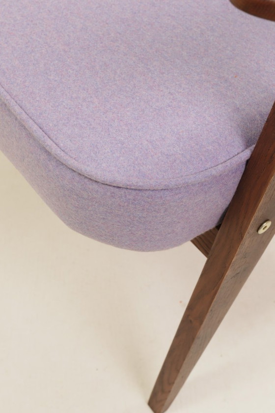 Image 1 of Fauteuil moderne du milieu du siècle en chêne et laine naturelle, design de J. Chierowski