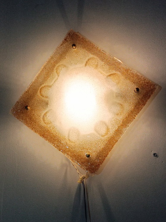 Image 1 of Belangrijke wandlamp van Murano-glas van Mazzega, jaren 70.