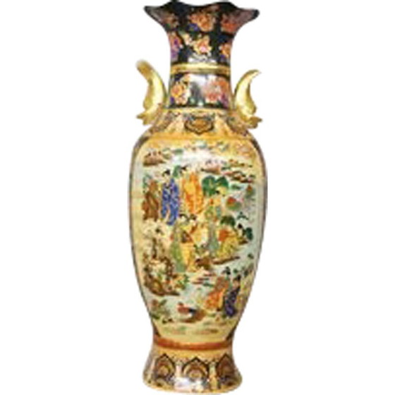 Image 1 of Vintage hand decorated vase in ceramic from Royal Satsuma, China 1960