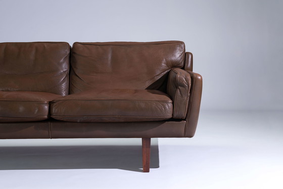 Image 1 of Large 3 seat leather Sofa Model V11A  by Illum Wikkelsø