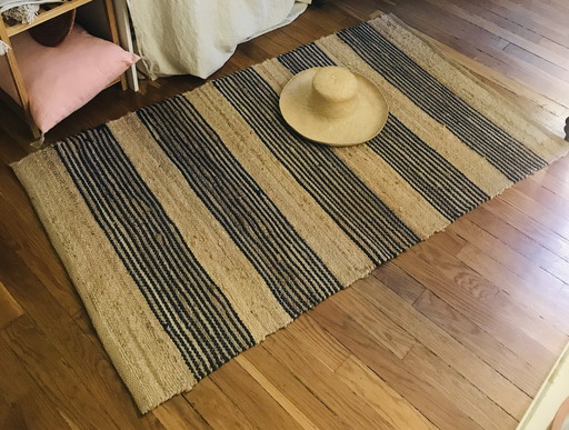 Tapis jute à rayures