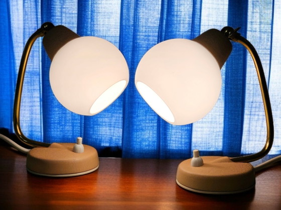 Image 1 of Pair of bedside lamps / table lamps, Mid-Century