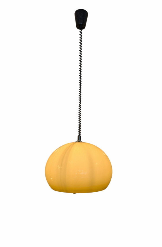 Image 1 of Vintage (Dijkstra?) mushroom hanging lamp/pendant pull lamp