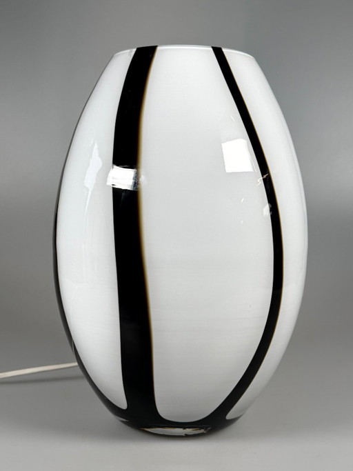 Vintage 1970s/80s glass table lamp by Volux, Italy – tafellampen, Plastic (photo 2 of 15)