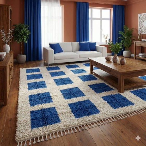 Custom-made blue tiled Rugs & carpets – Textile, Wool (photo 5 of 8)