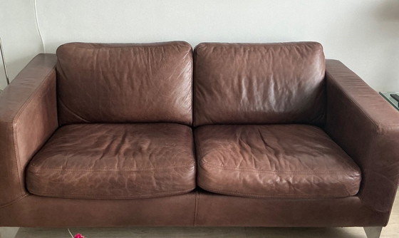 Image 1 of 2x Machalke Ledersofa - 2-Sitzer und 2,5-Sitzer - schokoladenbraun