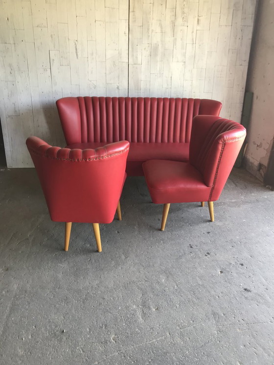 Mid-Century Hungarian Vinyl Living Room Set, 1960s – Lounge sets, Mid Century Modern (photo 3 of 7)