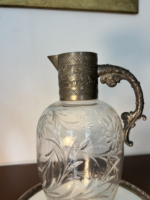 Baccarat Cruche Fin 19eme - Debutto 20eme – glazen karaffen, Crystal, Metal (photo 2 of 15)