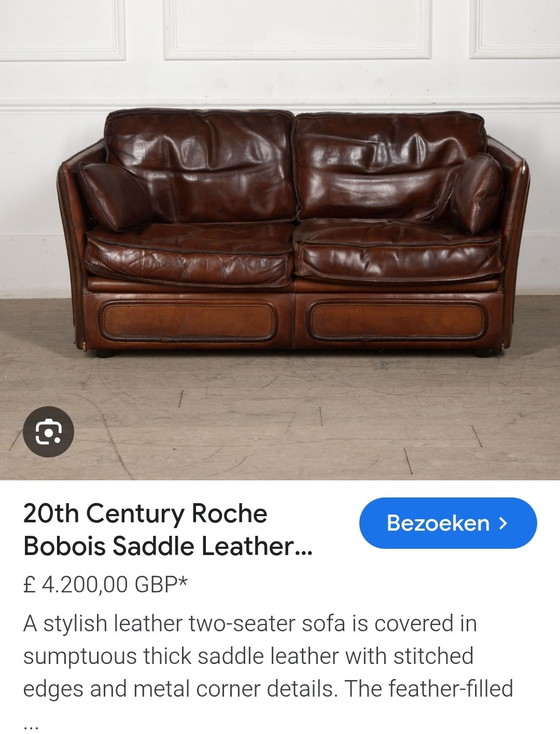 Image 1 of Leren Roche Bobois 2-zits en 3-zits bank