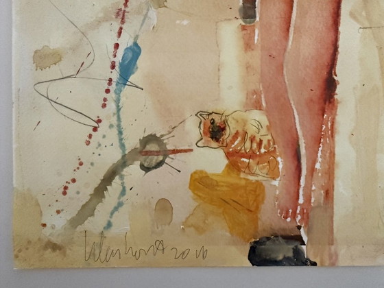 Image 1 of Peter Klashorst (unique piece) Lying Nude 2016 (signed)