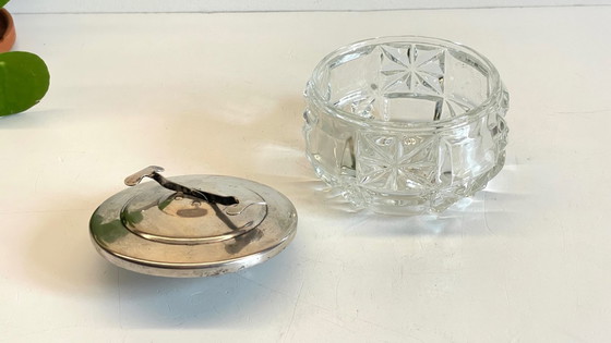 Image 1 of SUCRIER à Pince CRISTAL Vintage