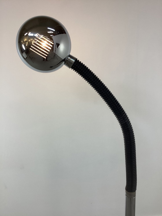 Image 1 of Vintage Herda gooseneck chromen vloerlamp lamp