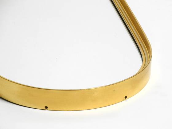 Image 1 of Prachtige kleine massief Mid Century messing wandspiegel van Münchener Zierspiegel