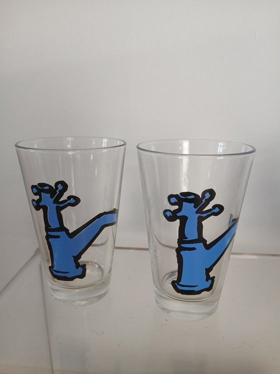 Image 1 of 4 art drinking glasses from Cerve Italy.