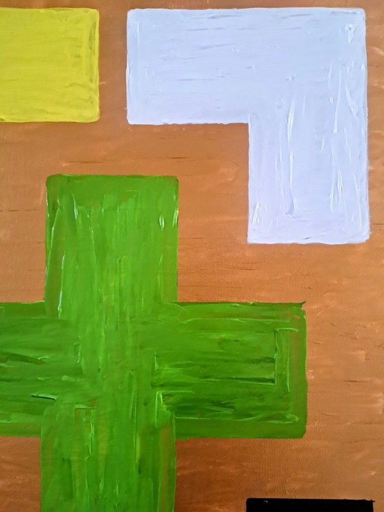 Image 1 of Enzo SAN MARCO - Essential Colors on a Gold Background - Artist's Painting