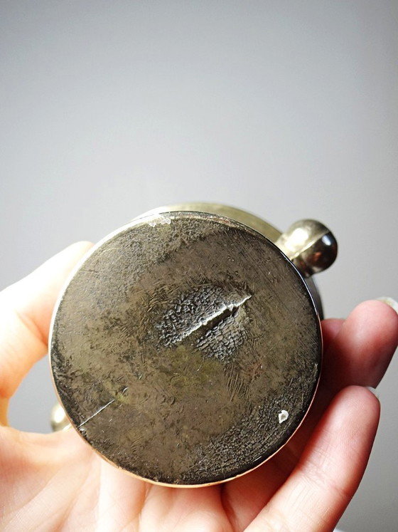 Image 1 of Gilt bronze apothecary's mortar and pestle with heraldic decoration, 20th century