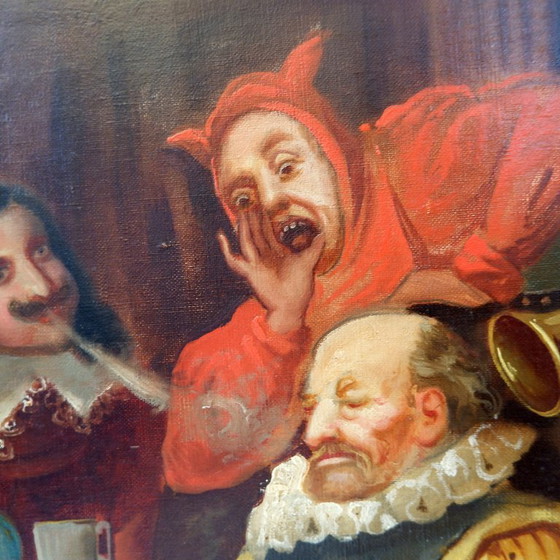 Image 1 of Öl auf Leinwand "Tavernen-Szene" - Ferdinand Tirius (1896-1976)