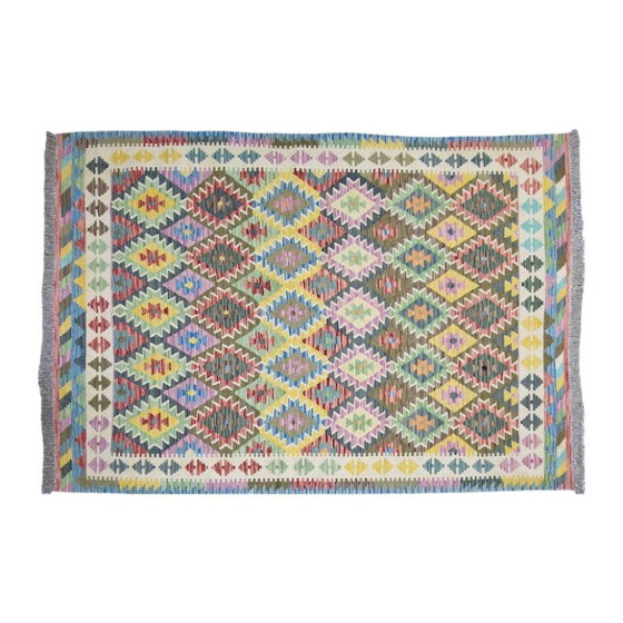 Alfombra Kilim afgana tejida a mano – Lana Maimana, reversible (190 x 272 cm) – Wool (photo 3 of 6)