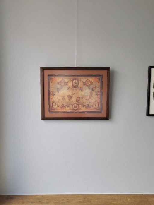 Mappa artistica delle Isole Canarie – La Palma – giclee prints, Glass, Paper