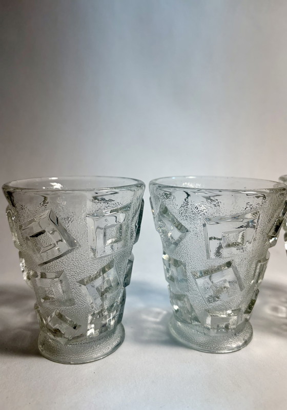 Image 1 of 4x Libochivice Art Deco glazen 