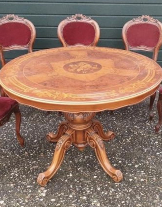 Image 1 of Barok eetkamer met 6 stoelen