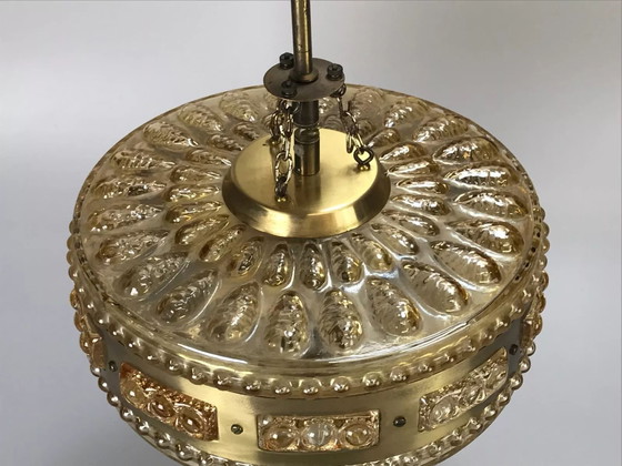 Image 1 of 60s 70s hanglamp bollamp bubble messing glas space age design