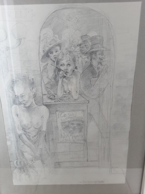 2x Moderne Etsen Ingelijst In De Stijl Van Toulouse-Lautrec Parijse-Belle Epoque En Art Nouveau – Kunst, Glass (photo 9 of 9)