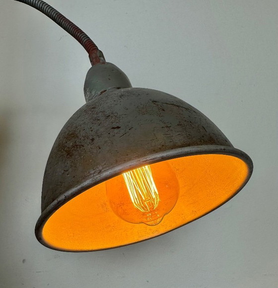 Image 1 of Grey Industrial Gooseneck Scissor Wall Lamp from Elektroinstala, 1960s