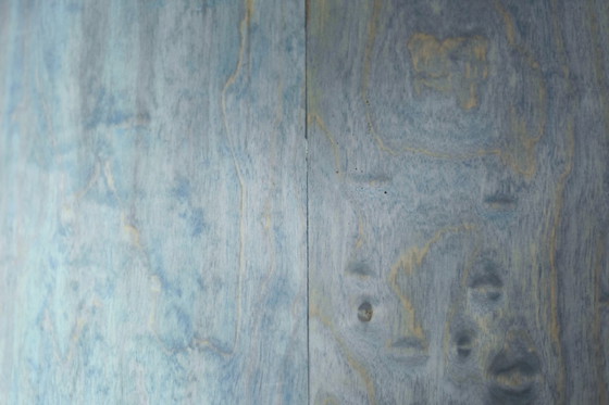 Image 1 of Vintage Mid-Century Modern Italian Turquoise Streamline Sideboard in Birch, 1960s