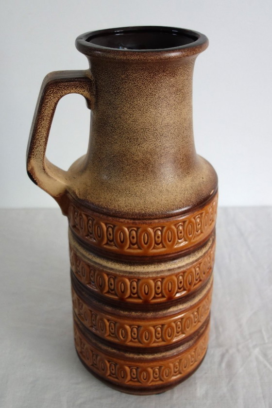 Large Scheurich Keramik Ceramic Floor Vase, Germany, 1970s, Brown, Vintage (photo 2 of 13)
