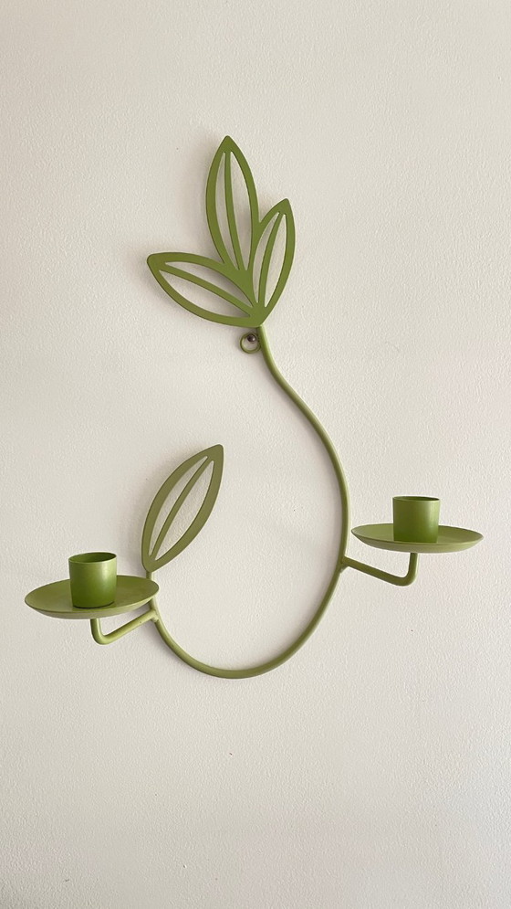 Image 1 of Wand-Kugelschreiber Blatt Metall GRÜN Salbei