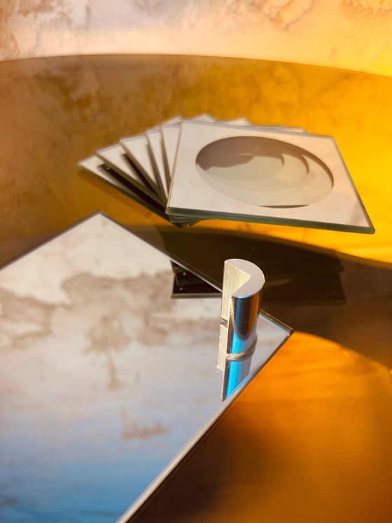 Luxury '70s Design Coasters – Table accessories, Chrome, Glass (photo 6 of 10)