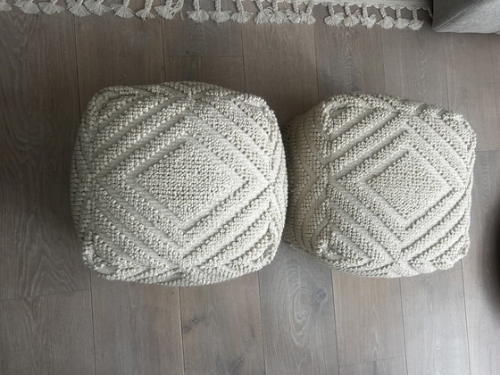 Image 1 of Pouf bohémien color crema