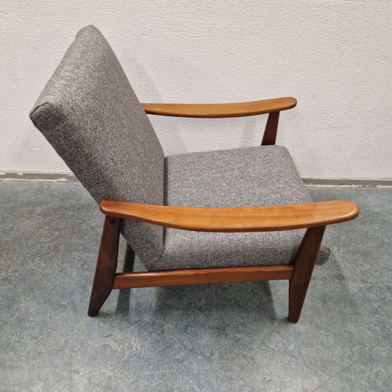 Fauteuil Vintage Easy Chair Récemment Retapissé Fauteuil Danois Années 60 – Textile, Wood (photo 3 of 12)