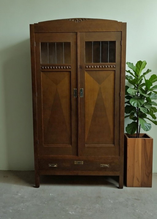 Kleiderschrank im Art-Deco-Stil, Vitrine, Anrichte, Wäscheschrank