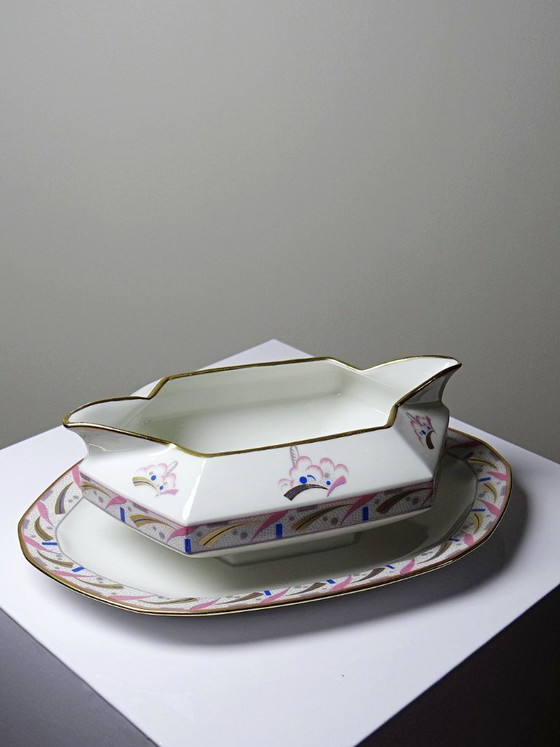 Image 1 of Saucière Art Déco porcelaine de Limoges Bernardaud B&Co Unique