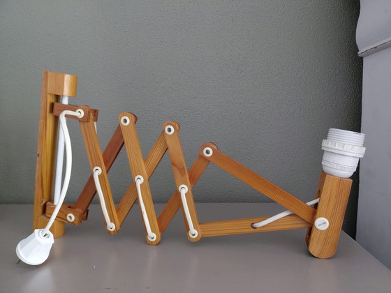 Image 1 of Pine accordion lamp scissor lamp