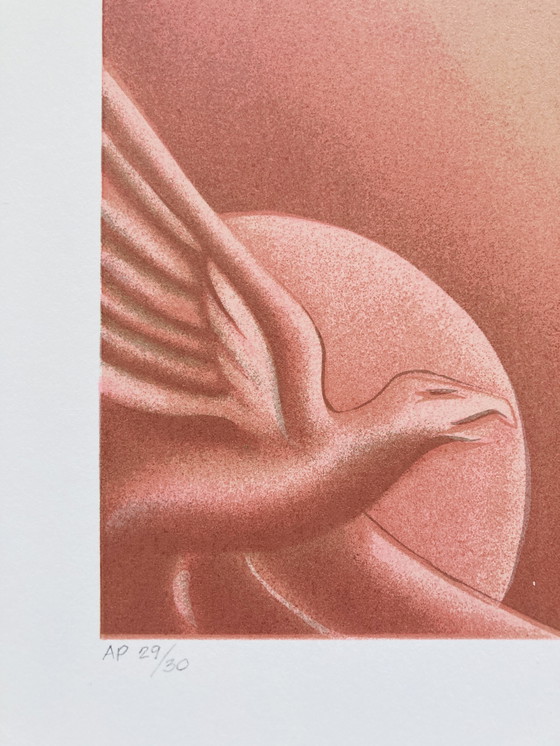 Image 1 of Robert Moser - Serigrafia - Donna su un carro romano