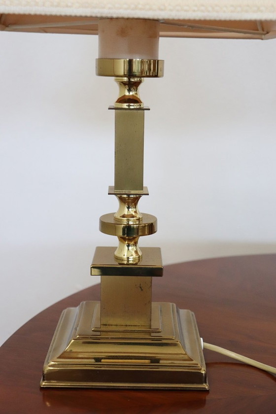 Image 1 of Golden Bedside Table Lamps, Italy 1970s, Set of 2