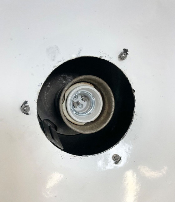 Image 1 of Set aus 4 industriellen Bauhaus-Hängeleuchten aus schwarzem Emaille, 1960er Jahre