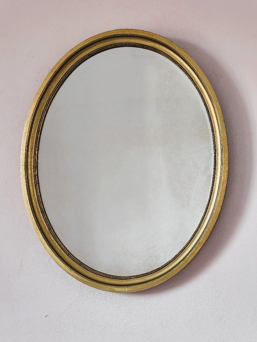 Antique Oval Gilded Mirror