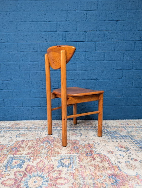 Image 1 of Vintage grenen eettafel met vier stoelen, jaren 70