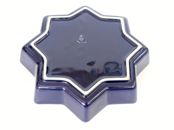 Image 1 of Waechtersbach kerstbord jaren 80 | Stervormig kobaltblauw porselein | West-Duitsland