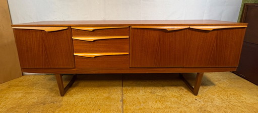 Mid-Century Retro Vintage Teak Sideboard by Stonehill (1960–1970)  A striking and highly functional mid-century teak sideboard b