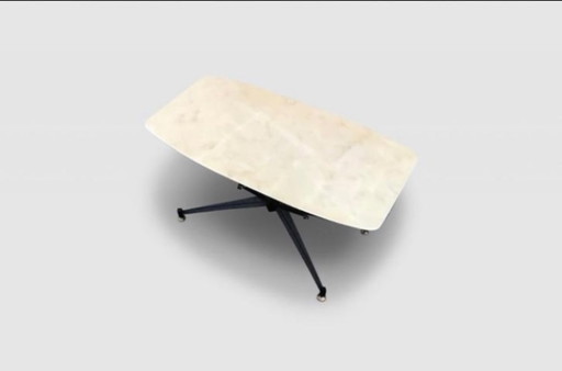 Italienischer Marmor-Couchtisch, Carlo Ratti aus der Mitte des Jahrhunderts zugeschrieben – salontafels, Metal, Marble
