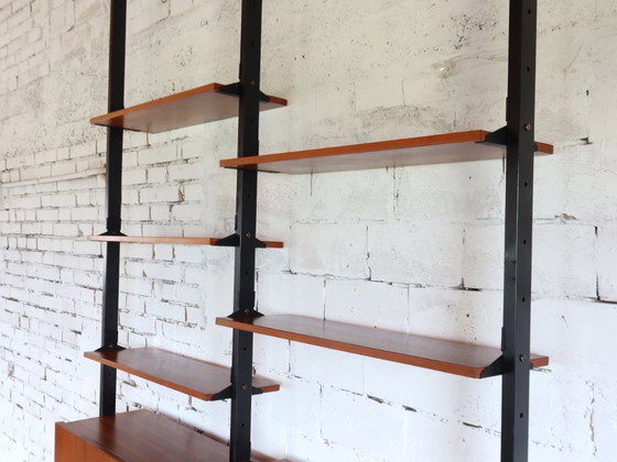 Image 1 of Mid-Century modular bookcase with fold-down Desk