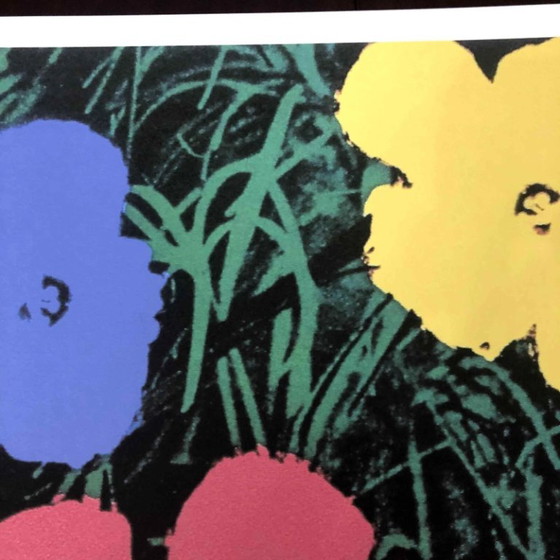 Lithografie "Poppy Flowers" uit de jaren 1990, geïnspireerd op Andy Warhol. – Litho's & Zeefdrukken, Paper (photo 5 of 11)