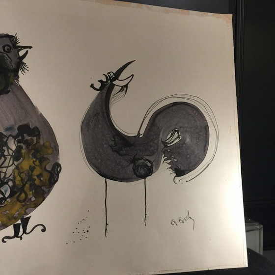 Anne Body, Il Grande Combattimento, Tecnica Mista su Carta, 1965 – Dipinti e disegni, Paper (photo 3 of 15)