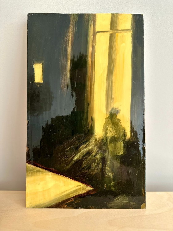 Image 1 of 1x Öl auf Platte mit hochglänzender Epoxidharzbeschichtung | Wilma Laarakker (2007)